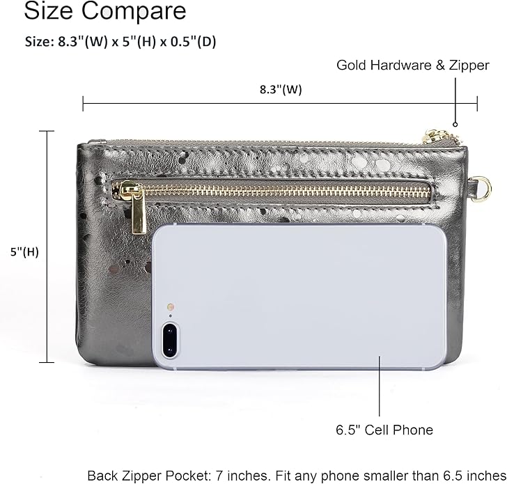 befen Genuine Leather Wristlet Clutch RFID Blocking Bag Cell Phone Wallet Purse Wristlet Wallet Purses and Handbags for Women