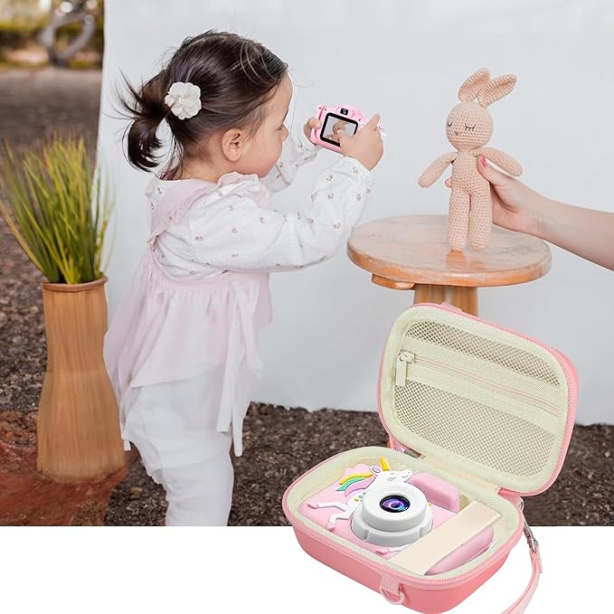 Leayjeen Kids Camera Case Compatible with Goopow/Mgaolo/CIMELR/Seckton/OZMI/Dylanto Kids Camera Toys, Christmas Birthday Gifts for Girls for Girls Boys(Case Only) Pink