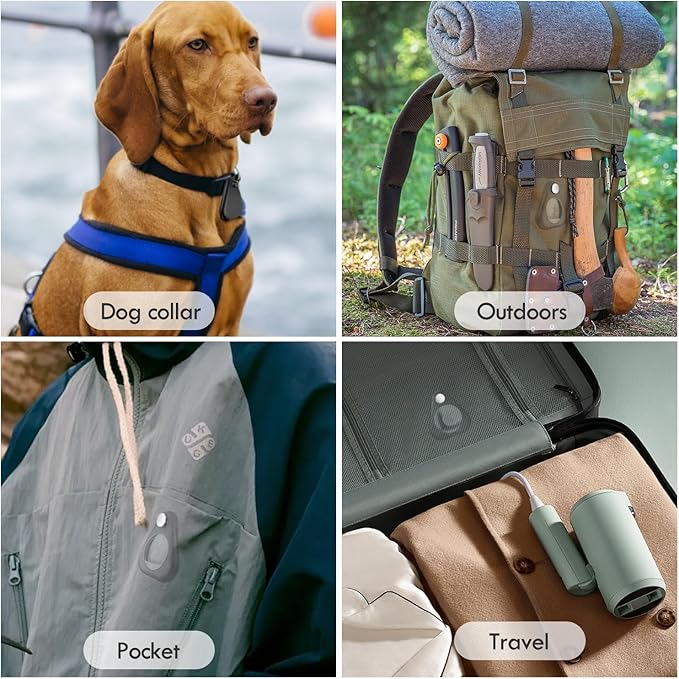 Airtag Holder for Kids Hidden,2PCS GPS Tracker Case, Anti-Removal Airtag ABS Case with Pins, Suitable for Children, Elderly, Pets, Backpack, Luggage（Black,Navy Blue）