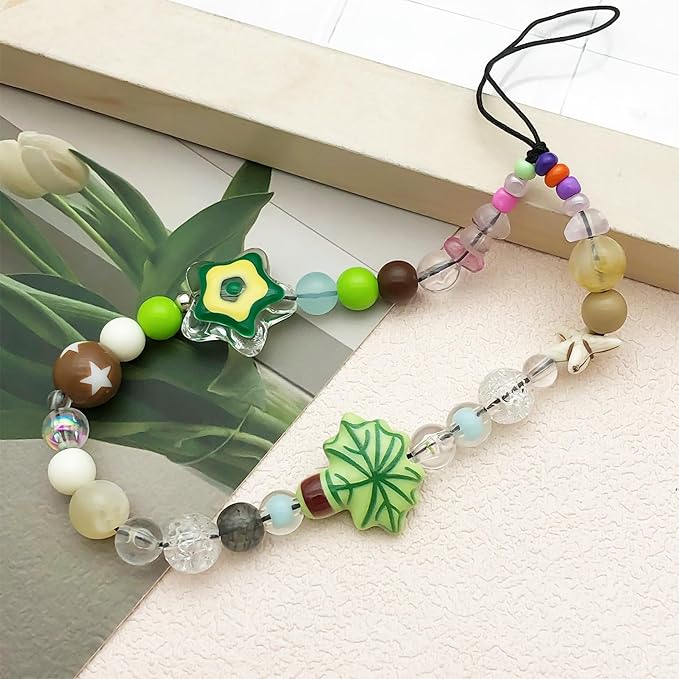 Beaded Camera Wrist Strap Cute Digital Camera Charm Lanyard Phone Chain Keychain Beaded Phone Lanyard Bag Charm