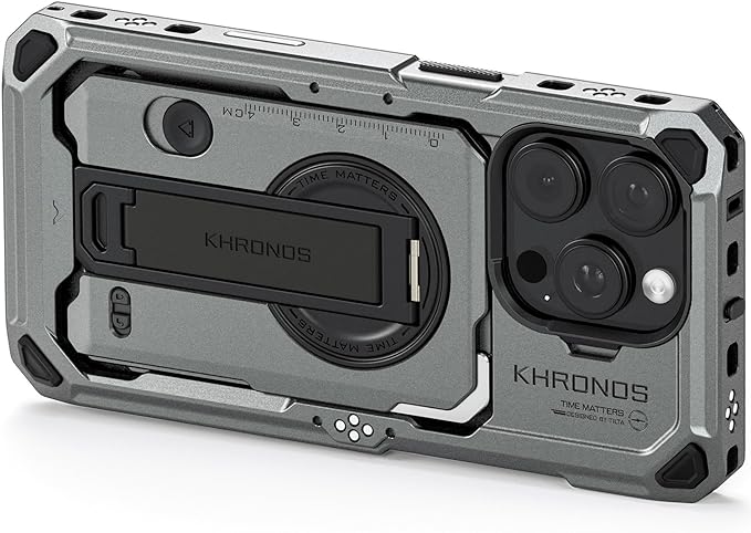 Tilta Khronos Case Compatible with iPhone 16 Pro – Space Gray | Mobile Filmmaking Accessories | Phone Camera Cage | Phone Video Rig TK-IP16-PFC-SG