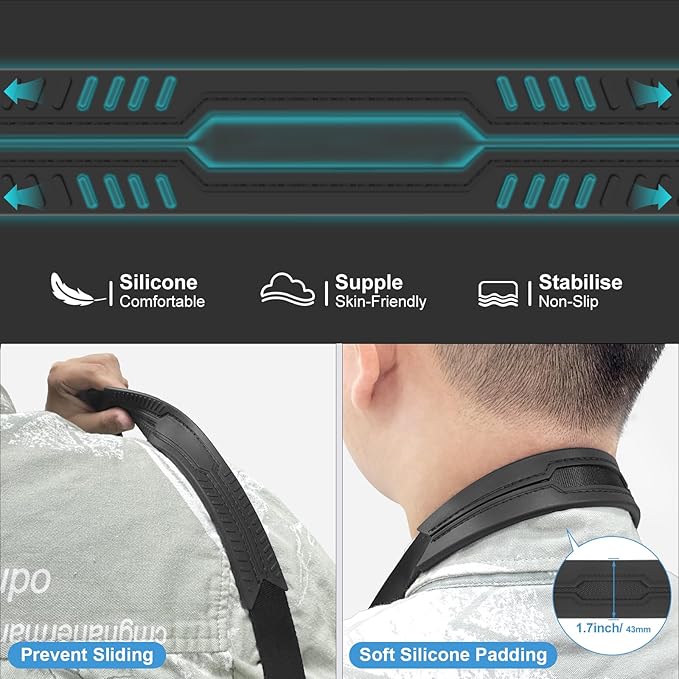 Adjustable Camera Strap, Universal Camera Strap with Quick Release and Connection, Comes with Comfortable Silicone Shoulder Pads and Base, Smooth and Sturdy, Strap Width 1''(2.5cm Dark Brown)