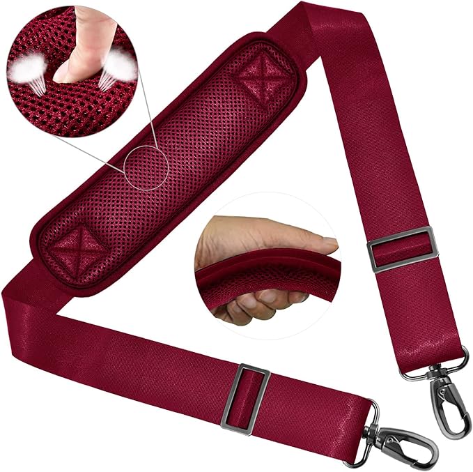 ZINZ Shoulder Strap 58" Ultra-Thick Fixed Padded and Adjustable Buckles Crossbody Strap for Briefcase Laptop Bag Luggage