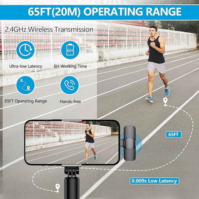 RICCHI 2 Pack Wireless Microphone USB C for iPhone 15-16 Android Phone, Professional Type C Lavalier Microphone Mini Lapel Mic for Interview Recording Podcast Live Streaming Vlog YouTube