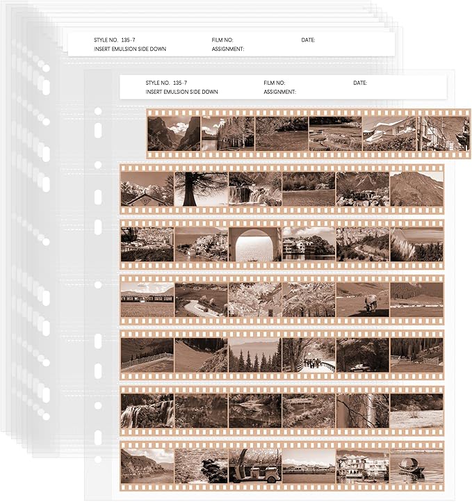 50 Pages 35mm 135 Film Negative Storage Sleeves 35mm Film Negative Acid-FreeArchival Storage Sheets Preservers Pages for Organizing Storing and Viewing DevelopedFilm Negatives (50 Pages)