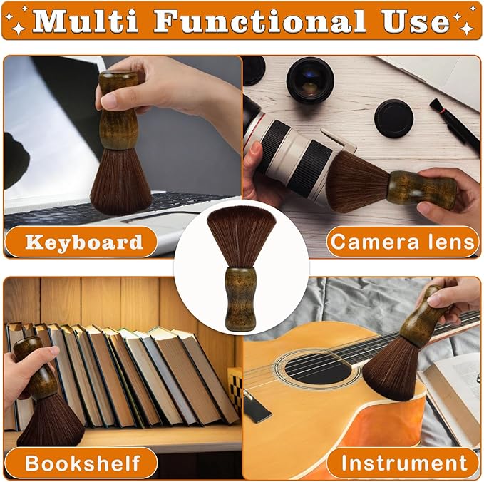 Vinyl Record Cleaner Brush, Anti Static Dust Remover with Fine Fiber Bristles, Wood Record Brush Accessories for Vinyl Albums LP CD Cartridge (Brownish Green)