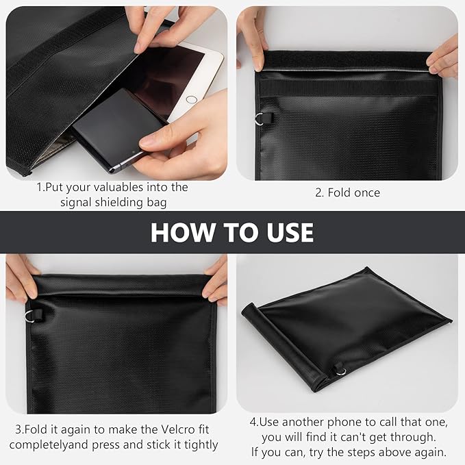 Faraday Bags for Tablets 10"x15"(1 Pack) Signal Blocking Faraday Cage, Cell Phone Signal Jammer, Anti-Tracking RFID Faraday Pouch, Blocking All Tpye of Signal Bag