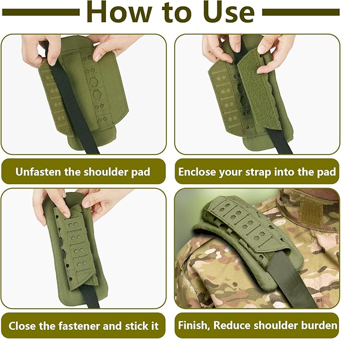 Archerest 2 Pack Tactical Plate Carrier Shoulder Pads, Soft Vest Shoulder Strap Cushion, Mesh Breathable Strap Pad for Backpack