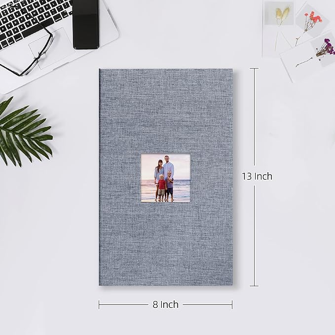 Mublalbum Small Photo Album 4x6 300 Photos Linen Cover Picture Book with Horizontal Pockets for Wedding Family Anniversary and Baby (Gray)