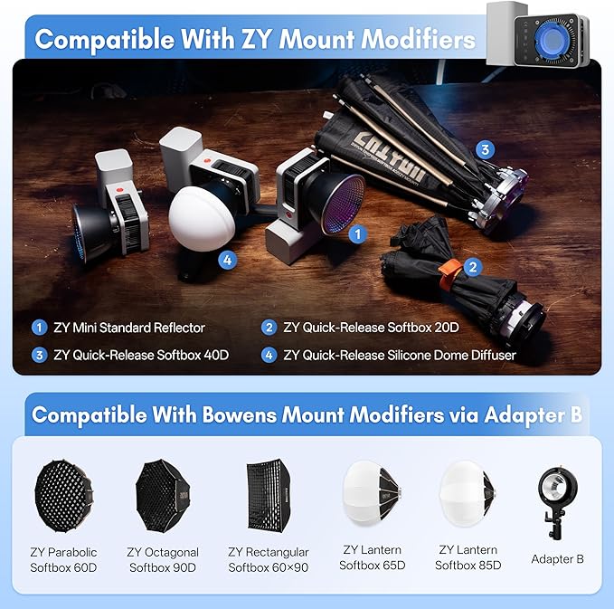 ZHIYUN CINEPEER CX50 [Official] 50W LED Video Light, 2700K-6500K Portable Camera Light, TLCI/CRI96+, APP Control with Battery, COB Continuous Output Lighting for Video & Location Shooting (Bi-Color)