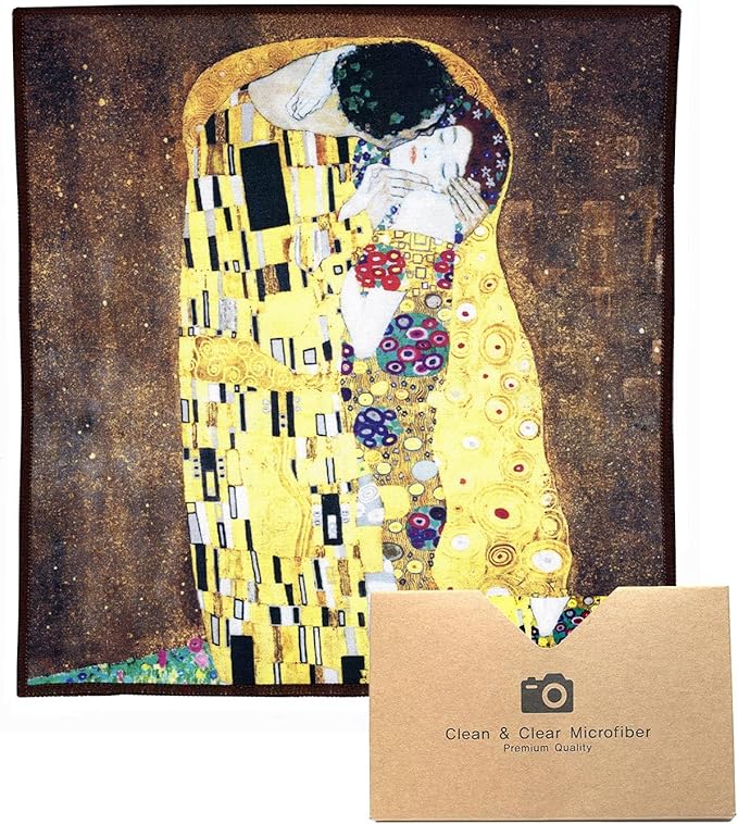 Large [6 Pack] Classic Art (The Kiss) - Ultra Premium Quality Microfiber Cleaning Cloths (Best for Camera Lens, Glasses, Screens, and All Lens.), Microfiber Cloth
