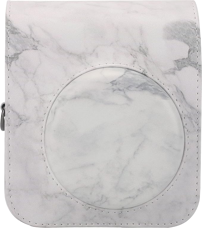 Frankmate Protective Case Compatible with Mini 12 Instant Film Camera with Accessory Pocket and Adjustable Strap (Marble)