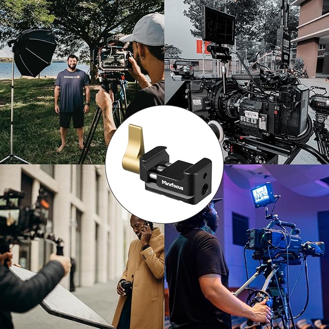 MINIFOCUS NATO Clamp, NATO Rail Lock Clamps Quick Release with 1/4" 3/8" ARRI Thread, Standard NATO Clamp for Camera Cage Friction Arm Ballhead Cold Shoe Monitor Mount