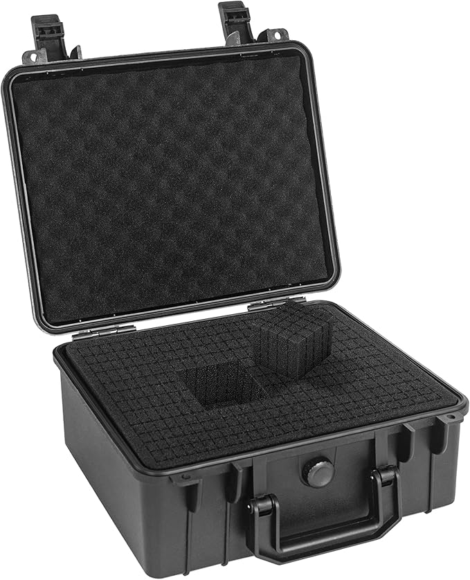 ITHWIU Protective Hard Case Shockproof Water-resistant with Customized DIY Foam Insert fit for Camera, etc, 11 X 9.5 X 5-Inch