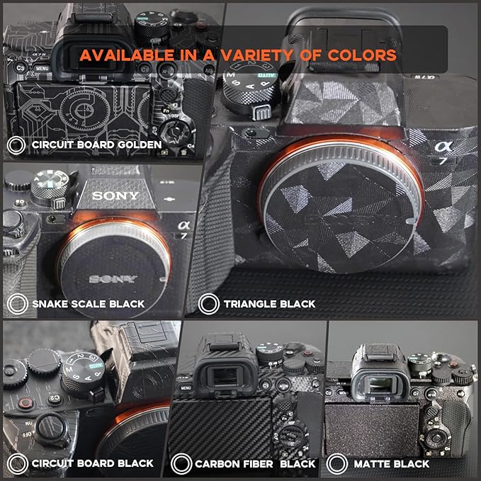 kakotopa Camera Body Protective Film Decorative Sticker Compatible for A7IV(Snake Scale Black)-3M Vinyl Wrap,Precision Fit,Full Coverage,Anti-Scratch/Anti-Wear,Removable&No-Residue
