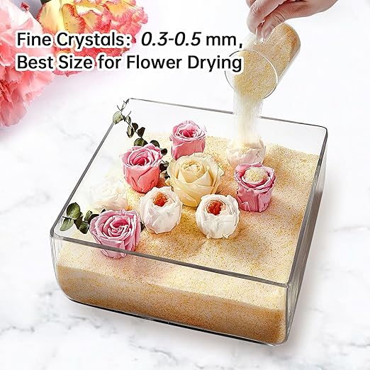 Silica Gel Flower Drying – 7 LBS Flower Drying Silica by Reusable, Color Indicating Silica Gel Beads for Drying Flowers, Silica Sand Flower Drying for Wedding Decoration, Resin Mold, Graduation