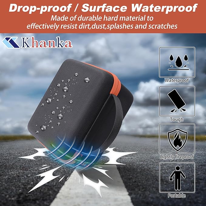 khanka Hard Carrying Case for Polaroid Now 3rd Gen I-Type,Now+ 3rd,Now 2nd,Now+ 2nd Gen,Flip,Originals Now I-Type,Originals Now+,I-2,OneStep+,OneStep 2 Instant Film Camera(Orange Zipper)