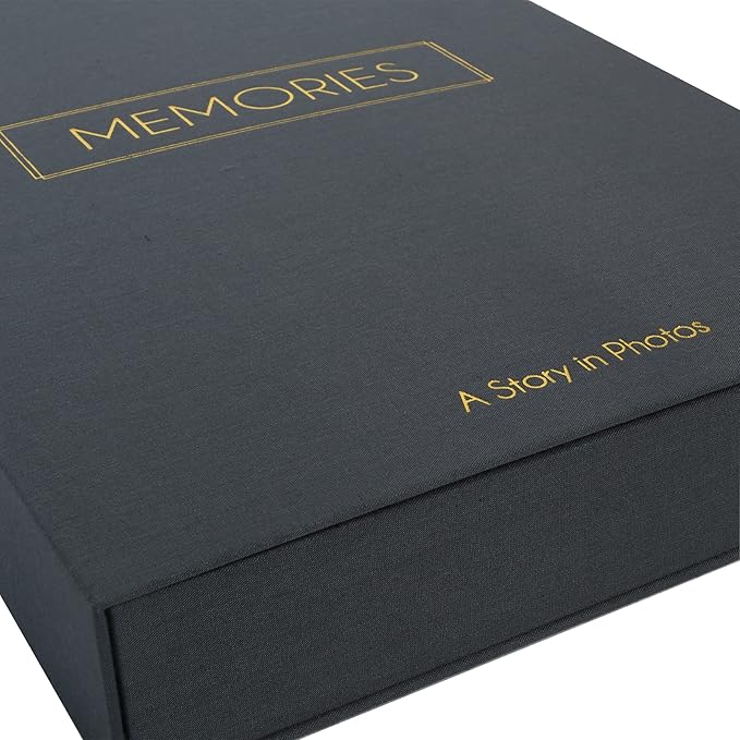 New View Gifts Memories Coffee Table Photo Album, Holds 180 4x6 Photos, Gray Linen (01-DS-39331)