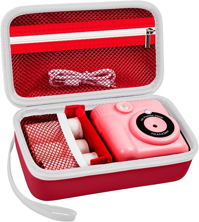 Grapsa Case Compatible with ESOXOFFORE for Dylanto for Anchioo for WEEFUN for GKTZ for Amzelas for Mafiti Instant Print Camera for Kids, Film Camera Storage Holder Organizer Bag (Box Only)- Red