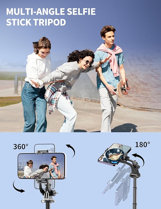 Aluminum 71" Phone Tripod, Travel Tripods for iPhone with Remote, Extendable Cell Phone Selfie Stick Tripod Stand Compatible with iPhone 17/16/15/14/13/Android/Camera