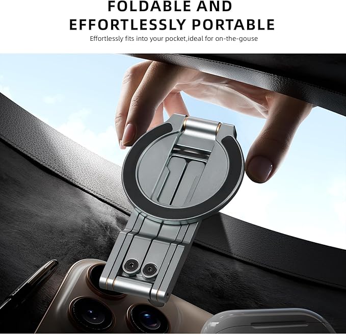 Ultra-thin Magnetic Phone Tripod Holder Mount Stand, MG-06 Air Mini Pocket Cell Phone Stand, Compatible with MagSafe for iPhone 17 16 15 14 13 12