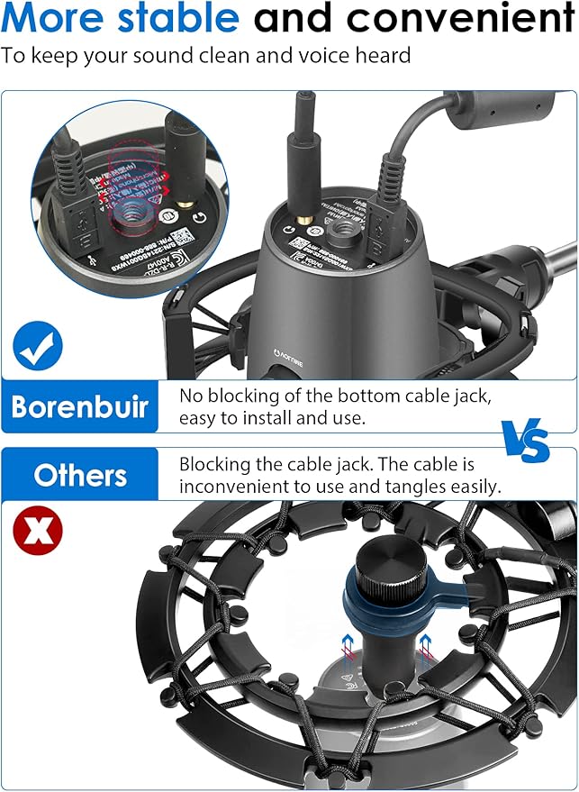 Yeti Nano Shock Mount with Pop Filter, Custom Built for Yeti Nano Mic，Anti-Vibration Suspension Shock Mount Holder Clip Compatible with Blue Yeti Nano Microphones