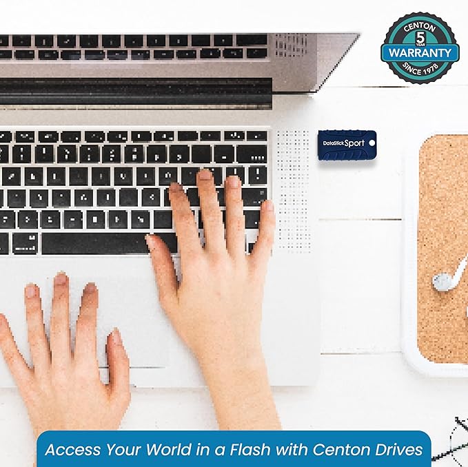 Water Resistant 16GB DataStick Sport by Centon, USB 3.2 Gen1 Flash Drive Memory Stick for Storage and Backup