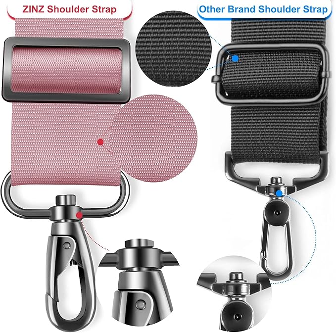 ZINZ 75" Shoulder Strap with Fixed Pad and Dual Balanced Buckles，Pink