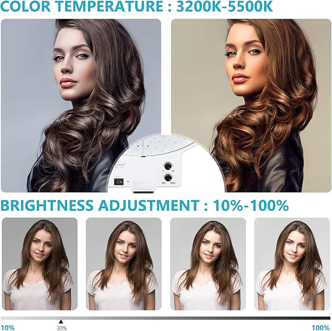 NEEWER 18 Inch Ring Light with Tripod Stand, 55W Large LED Ringlight, Cold Shoe Phone Holder Compatible with iPhone Camera for Video Recording Photography Streaming Selfie Makeup Studio Photo, RL-18