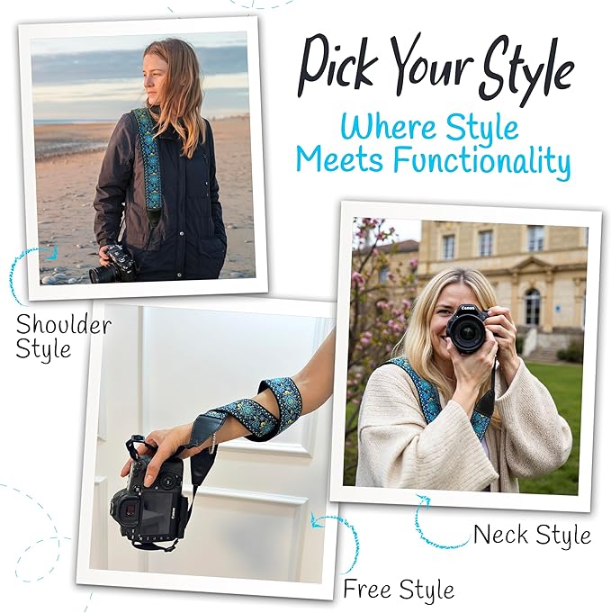 Art Tribute Camera Strap for All DSLR and Mirrorless Cameras. Add Your Name Or Initials Make It a Personalized Gift