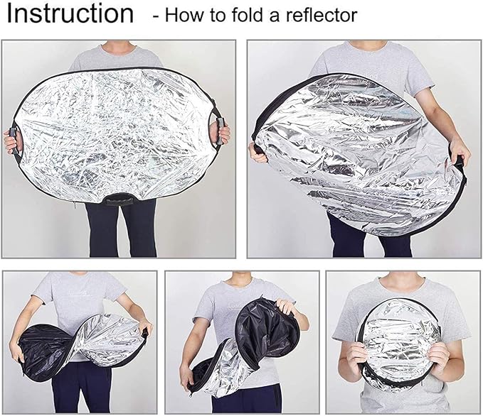 Selens 5-in-1 Oval Reflector with Handle for Photography Photo Studio Lighting & Outdoor Lighting (32 x 48 Inch)