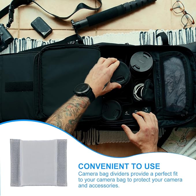 PATIKIL Camera Bag Divider, 2Pcs 4.72"x3.54"x0.31" Shockproof Camera Bag Inserts Separator Pad Protective Lens for Nikon Camera DSLR Protect Bag Organizer Universal Divider Cushion, Gray