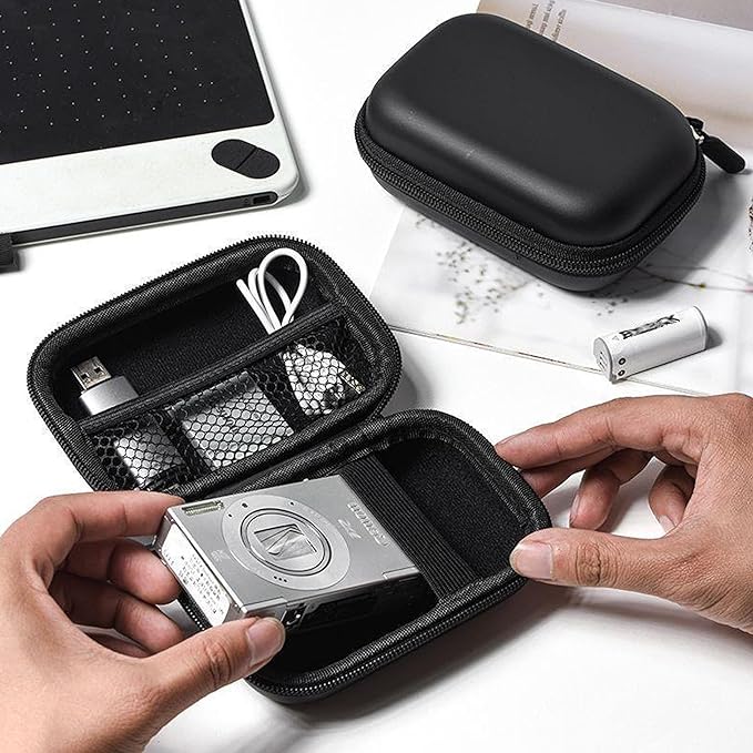 Charger Case,Mini Cable Organizer Cases,Pouch Case Bag,Small Charger Organizer,Waterproof Travel Storage Carrying Bag for USB Drives,Power Adapter,Earphones,Cords etc,Double-Layer,Gray