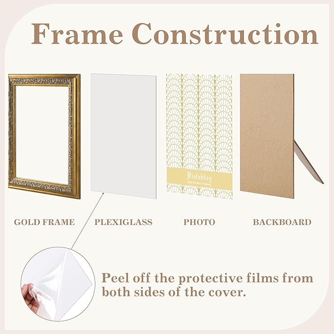 VIOLABBEY 16x20 Gold Frame, Vintage Poster Picture Photo Frames Ornate without Mat for Wall Hanging