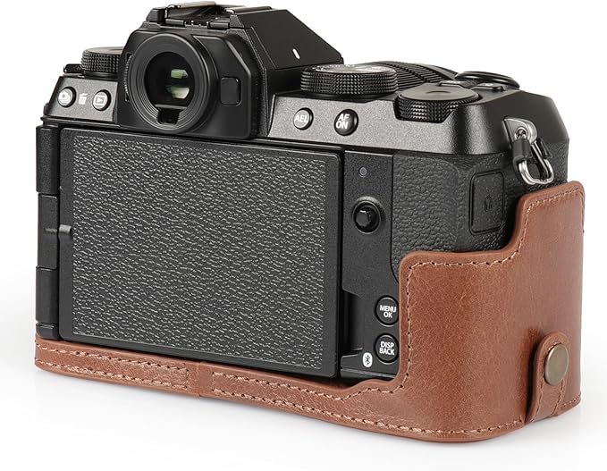 MegaGear Genuine Leather Camera Case for Fujifilm X-S20 (18-55mm) - Stylish and Protective Digital Photography Bag - Brown