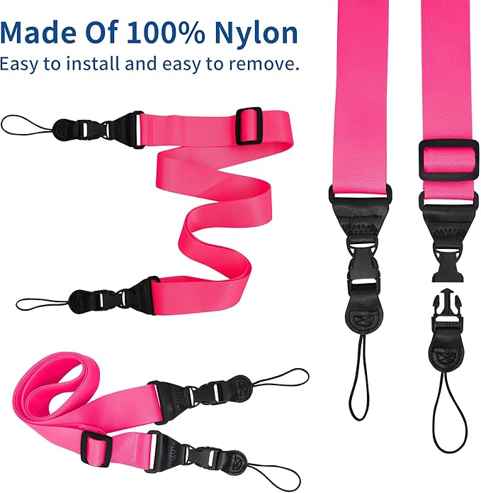 Adjustable iPad Binocular Camera Strap, Comfortable Shoulder Strap Nylon Neck Lanyard for iPad/Samsung Tablet Case,Crossbody Laptop Luggage Bag(Pink)