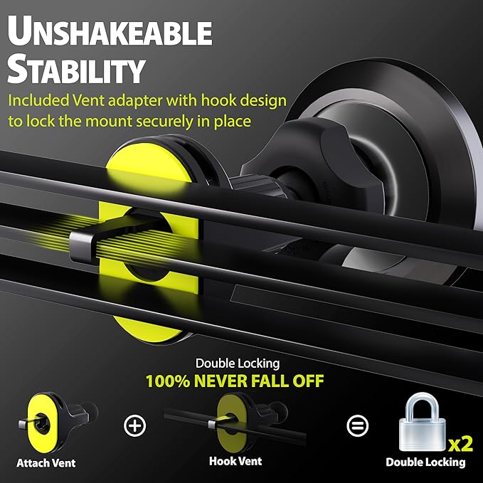 Bracketron Grip-iT Universal Smartphone Air Vent Car Mount Phone Holder Hands Free iPhone X 8 Plus 7 SE 6s 6 5s 5 4s Samsung Galaxy S9 S8 S7 S6 S5 Note Google Pixel 2 XL LG Nexus Sony Nokia PHV-200-BL