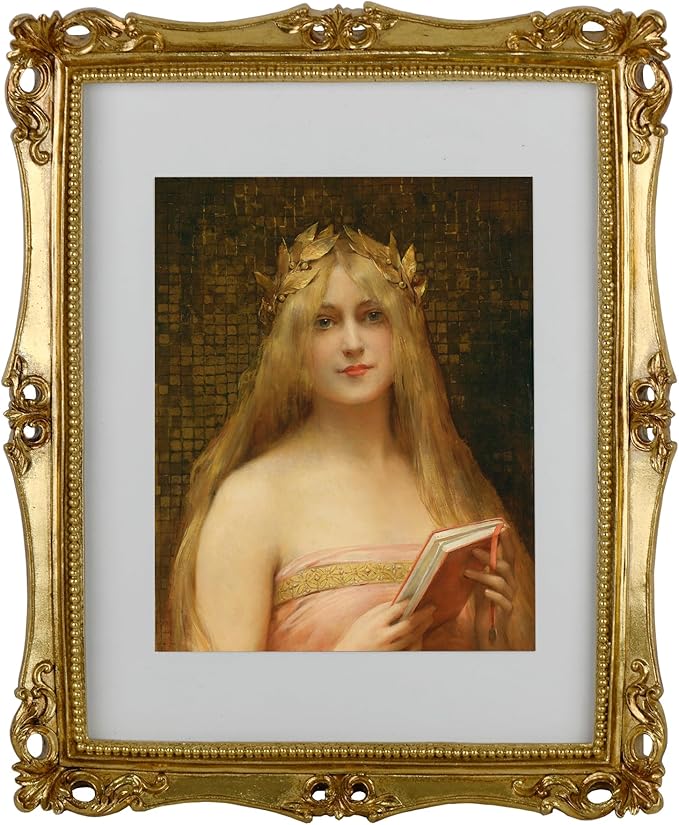 Funerom 11x14 Vintage Picture Frames with Glass Front, Ornate Frame, Antique Photo Frames for Wall Hanging Gold