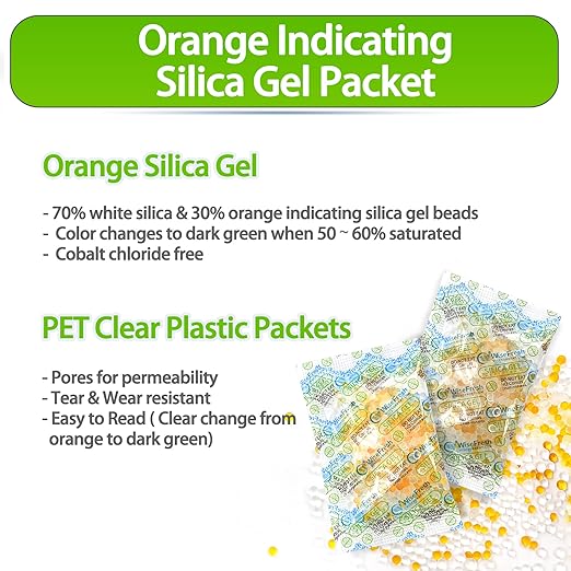 200Pcs 5 Gram Food Safe Desiccant Packs, Indicating Silica Gel Packets Desiccant Dehumidifiers - Silica Packs, Silica Gel, Moisture Absorbers, Silica Packets