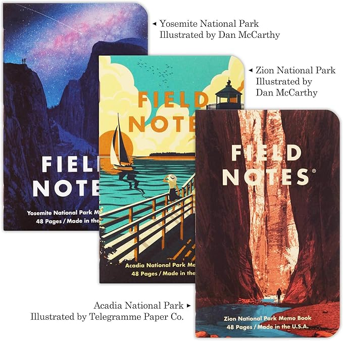 Field Notes: National Parks Series Bundle of 6 Notebooks from Packs A and D
