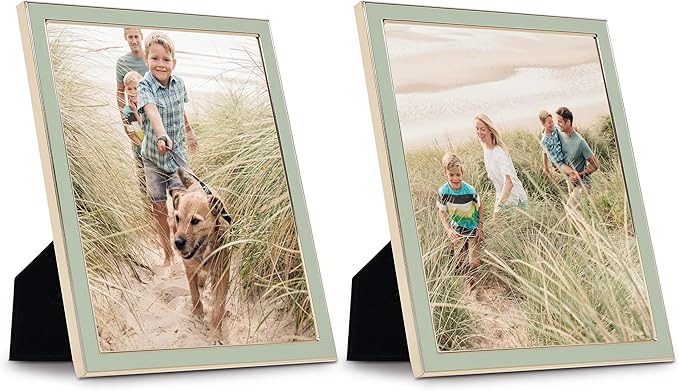 Sheffield Home Tabletop Picture Frame – Iron Enamel Decorative Display Frame for Home or Office, 5x7 Inch, Mint