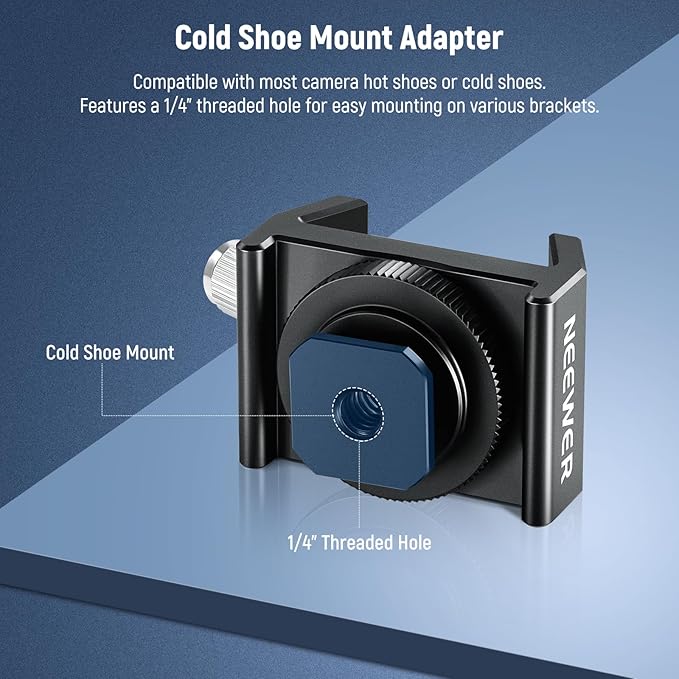 NEEWER Telescope Finderscope Mount Adapter All Metal with Cold Shoe & 1/4" Thread for Camera Hot Shoe Mount, Standard 1.3in/33mm Finder Dovetail Base for Sky Astrophotography, LS-T16