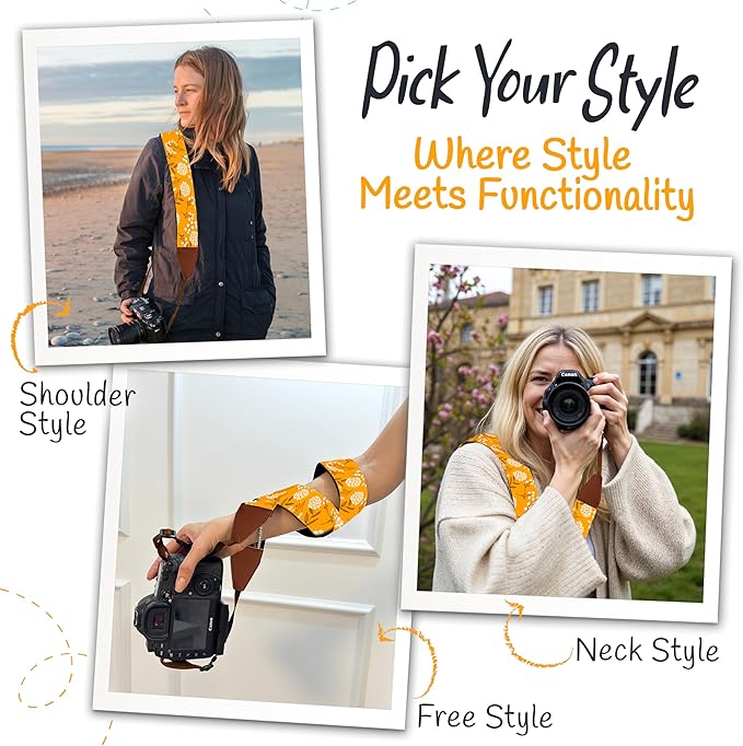 Art Tribute Camera Strap for All DSLR and Mirrorless Cameras. Add Your Name Or Initials Make It a Personalized Gift