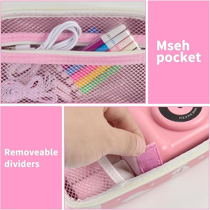 Case Compatible with ESOXOFFORE for Dylanto for Anchioo for WEEFUN for GKTZ for Amzelas for Mafiti Instant Print Camera for Kids, Film Camera Storage Holder Organizer Bag (Box Only)- Pink Rabbit