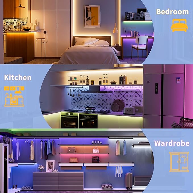 PAUTIX RGBW COB LED Strip Lights Bright 6000K Daylight White 20ft,UL-Listed Dotless LED Lights,24V Flexible Color Changing RGB Light for Game Room,Bedroom,Party(Power Supply & Controller Not Included)