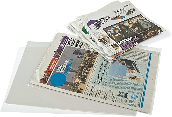 Gaylord Archival Archival Polyester Newspaper Preservation Sleeves (5-Pack) - 22W x 30"H