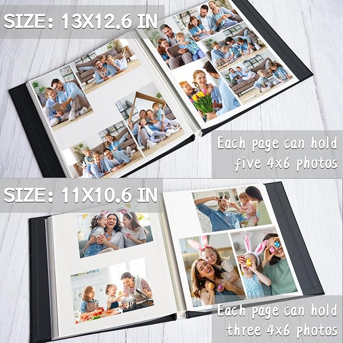 Vienrose Photo Album Self Adhesive for 2x3 4x6 5x7 8x10 Pictures DIY Scrapbook 40 Blank Pages Linen Cover Memory Book for Wedding, Baby Growth, Travel, White