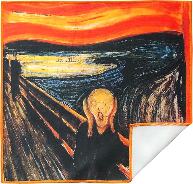 Large [2 Pack] Classic Art (The Scream) - Ultra Premium Quality Microfiber Cleaning Cloths (Best for Camera Lens, Glasses, Screens, and All Lens.), Microfiber Cloth