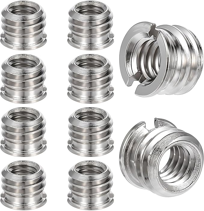 Standard 1/4"-20 Female to 3/8"-16 Male Tripod Adapter 10PCS Reducer Bushing Converter for DSLR Camera Camcorder Monopod Stand