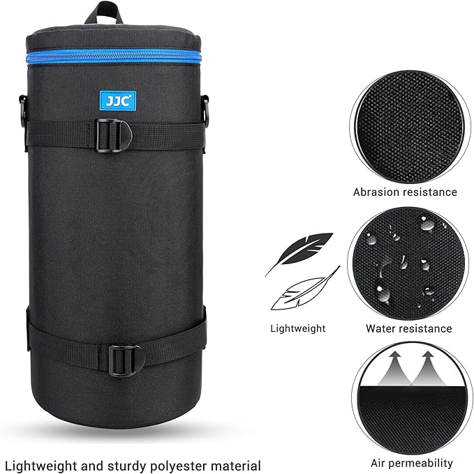 JJC Deluxe Lens Case Pouch Storage Bag for Canon RF 200-800mm f/6.3-9, Sony FE 200-600mm f/5.6-6.3, Nikkor Z 180-600mm f5.6-6.3 VR, Nikkor Z 600mm f6.3 VR Lens & More Lenses Below 5.5" x 14.6"(D x L)